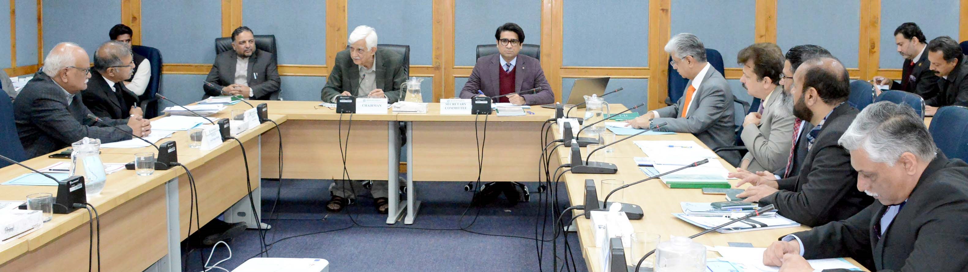 Senator Taj Haider, Chairman Senate Standing Committee on Parliamentary Affairs Presiding over a Meeting of the Committee at Parliament Lodges, Islamabad 