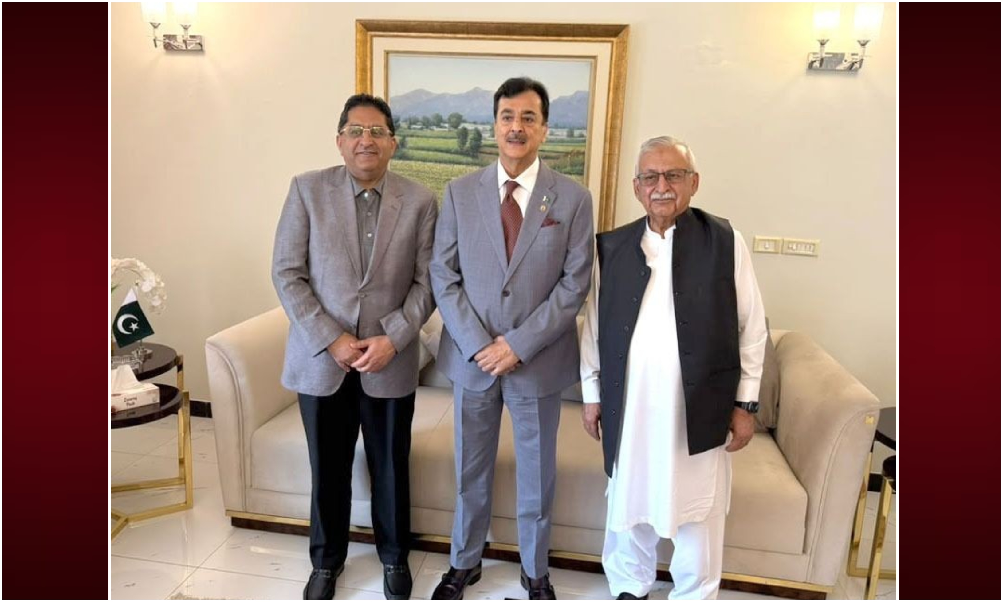 President & CEO, Amerilodge Group, Mr. Asad Malik And Executive Vice Chair Neurosurgery, Henry Ford Health, Dr. Ghaus Muhammad Malik Called on Chairman Senate Syed Yousaf Raza Gilani at his Residence in Islamabad.