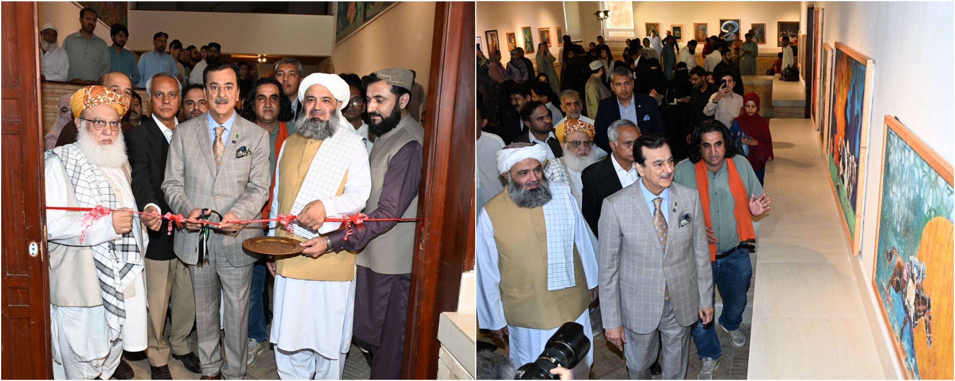 Chairman Senate, Syed Yousaf Raza Gilani inaugurating the art exhibition 