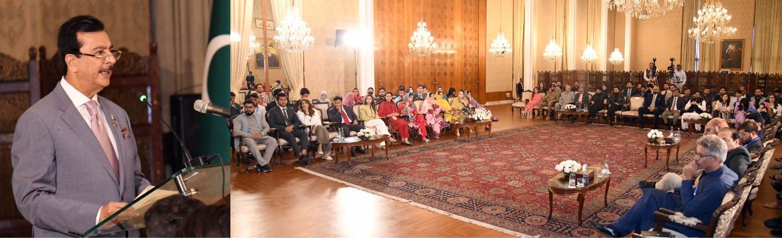 ‎Chairman Senate Syed Yousaf Raza Gilani addresses the participants of 20th National Workshop Balochistan, at Aiwan-e-Sadr.