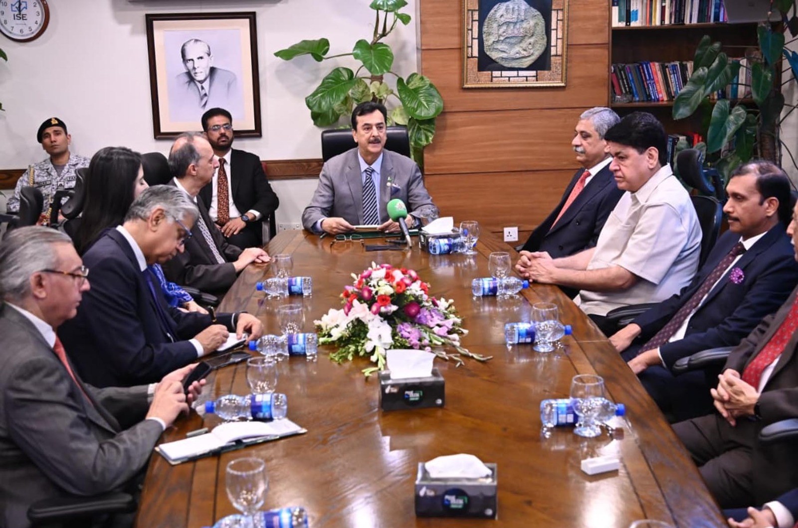 Acting President Syed Yousaf Raza Gilani addressing the Board of Directors of Islamabad Stock Exchange (ISE) Towers Limited.
