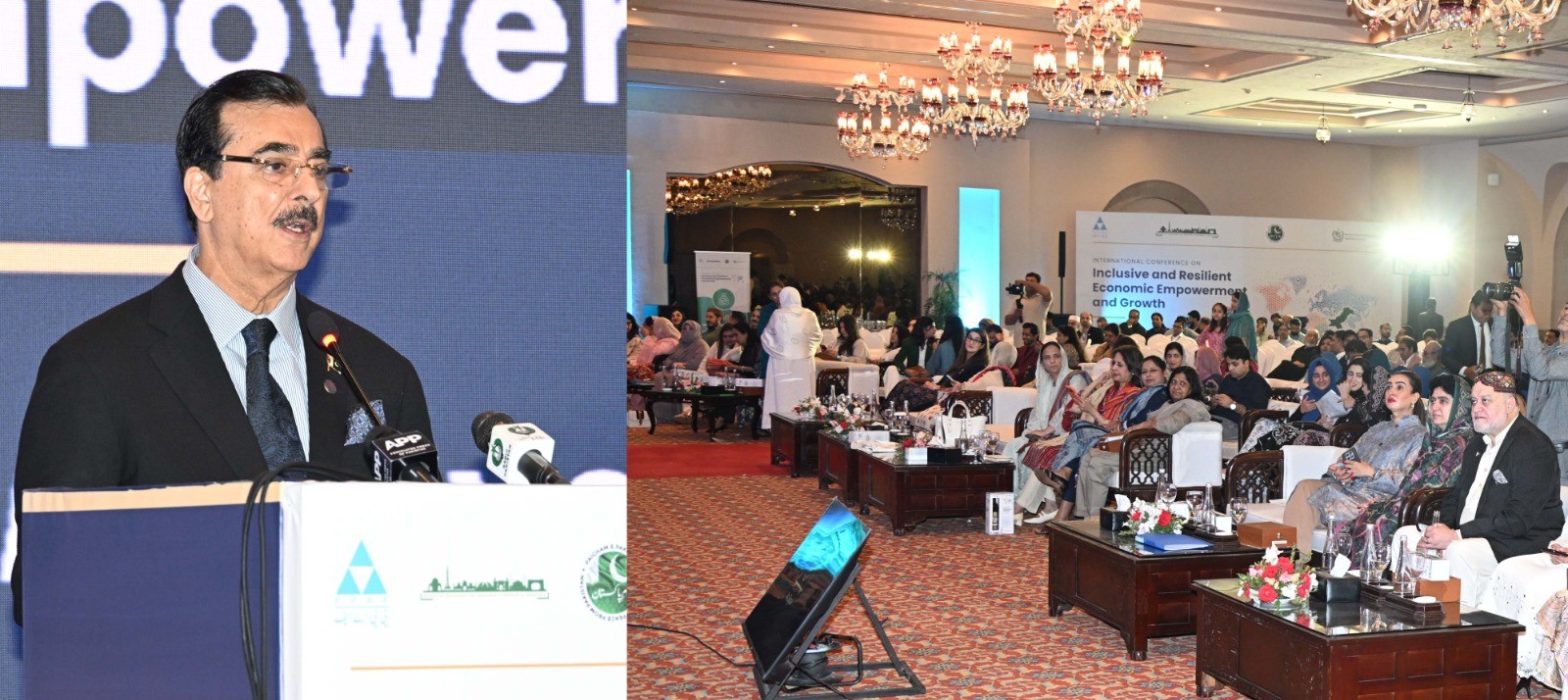 Chairman Senate, Syed Yousaf Raza Gilani addressing at the closing session of international conference on "Inclusive and Resilient Economic Empowerment and Growth" in Islamabad